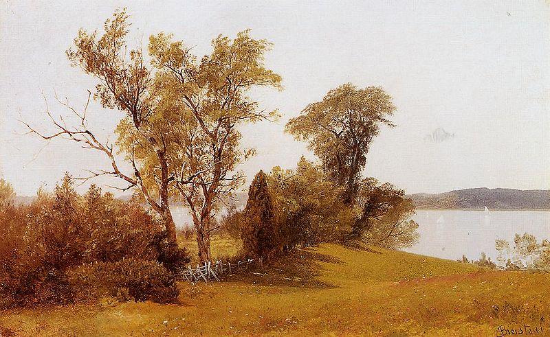 Albert Bierstadt Sailboats on the Hudson at Irvington oil painting picture